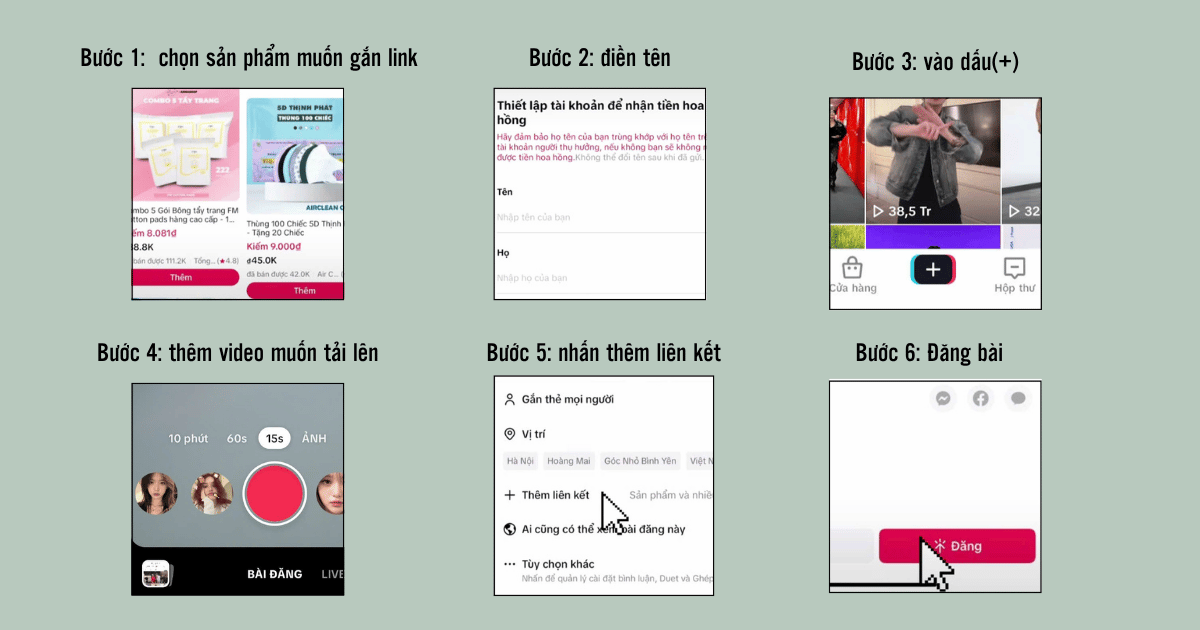 Buoc 1 chon san pham muon gan link Cách gắn link Affiliate Tiktok
